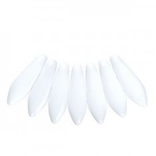 Czech Glass Daggers Perlen 5x16mm Chalk white